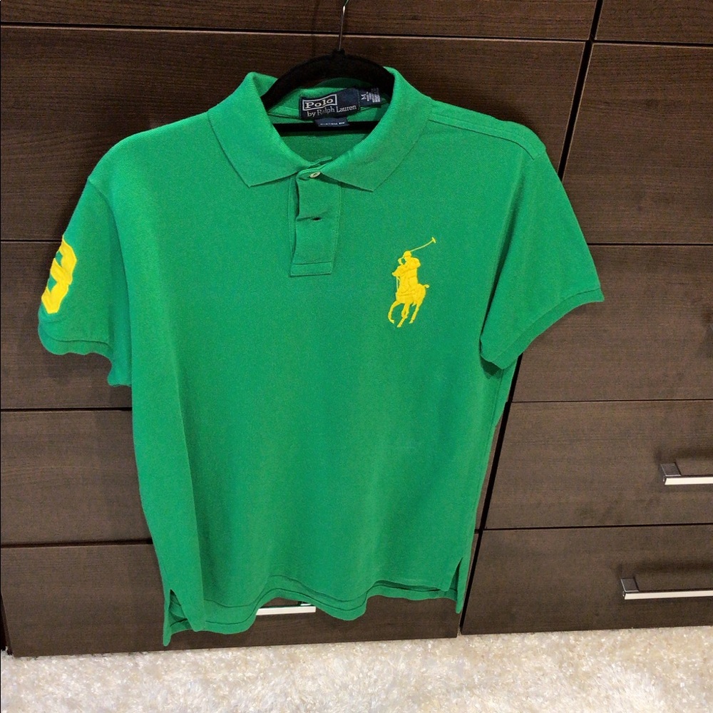 POPO RL NEVER WORN green polo large logo